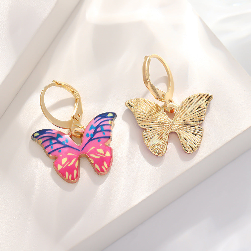 UNI-10570 - Pink Butterfly Gold  - Jewelry Set