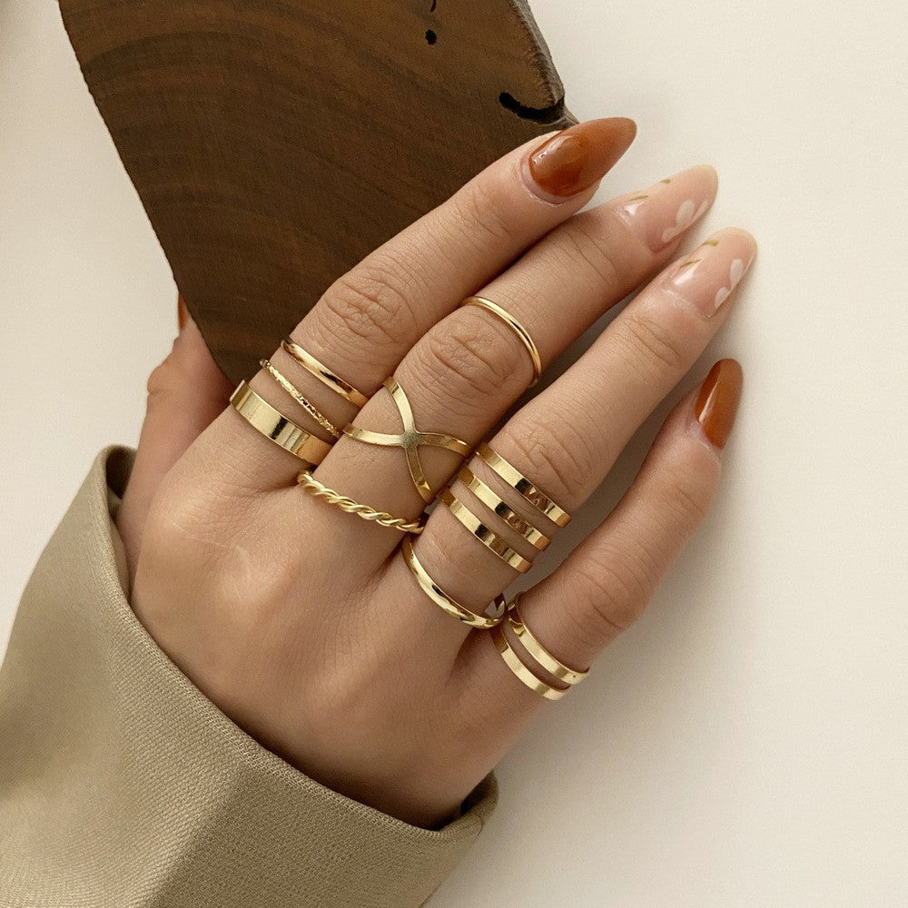 UNI-10168-39 - Foiled Ring - Set of 8