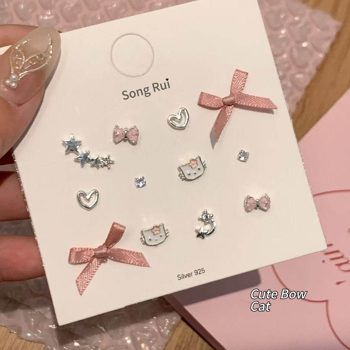 UNI-11571 - Bow & Cuties - Ear Studs Set Of 12