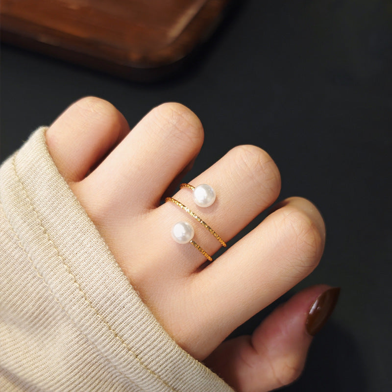 UNI-12001 - White Pearl Gold - Ring