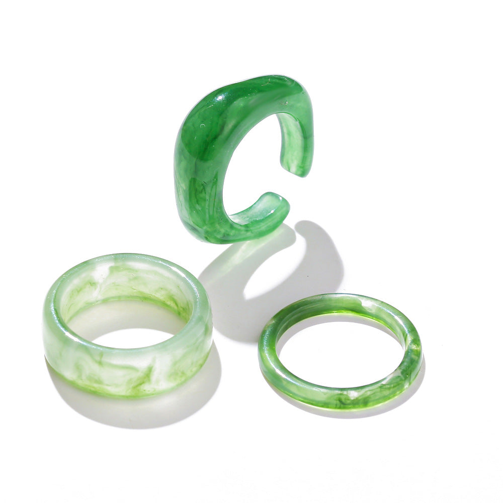 UNI-10174-13 - Acrylic Mint Green - Ring Set of 3