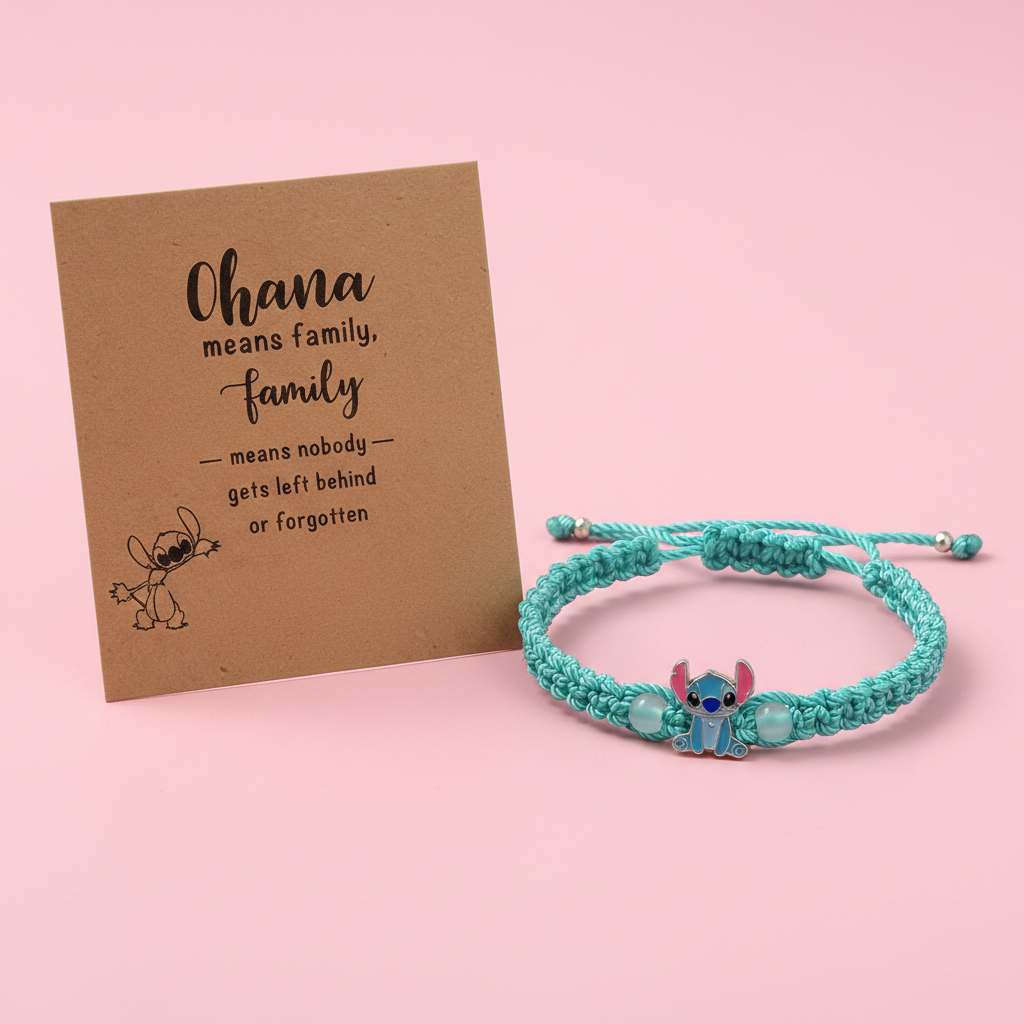 UNI-12436 - Turquoise Stitch Animal Ohana Means Family - Bracelet