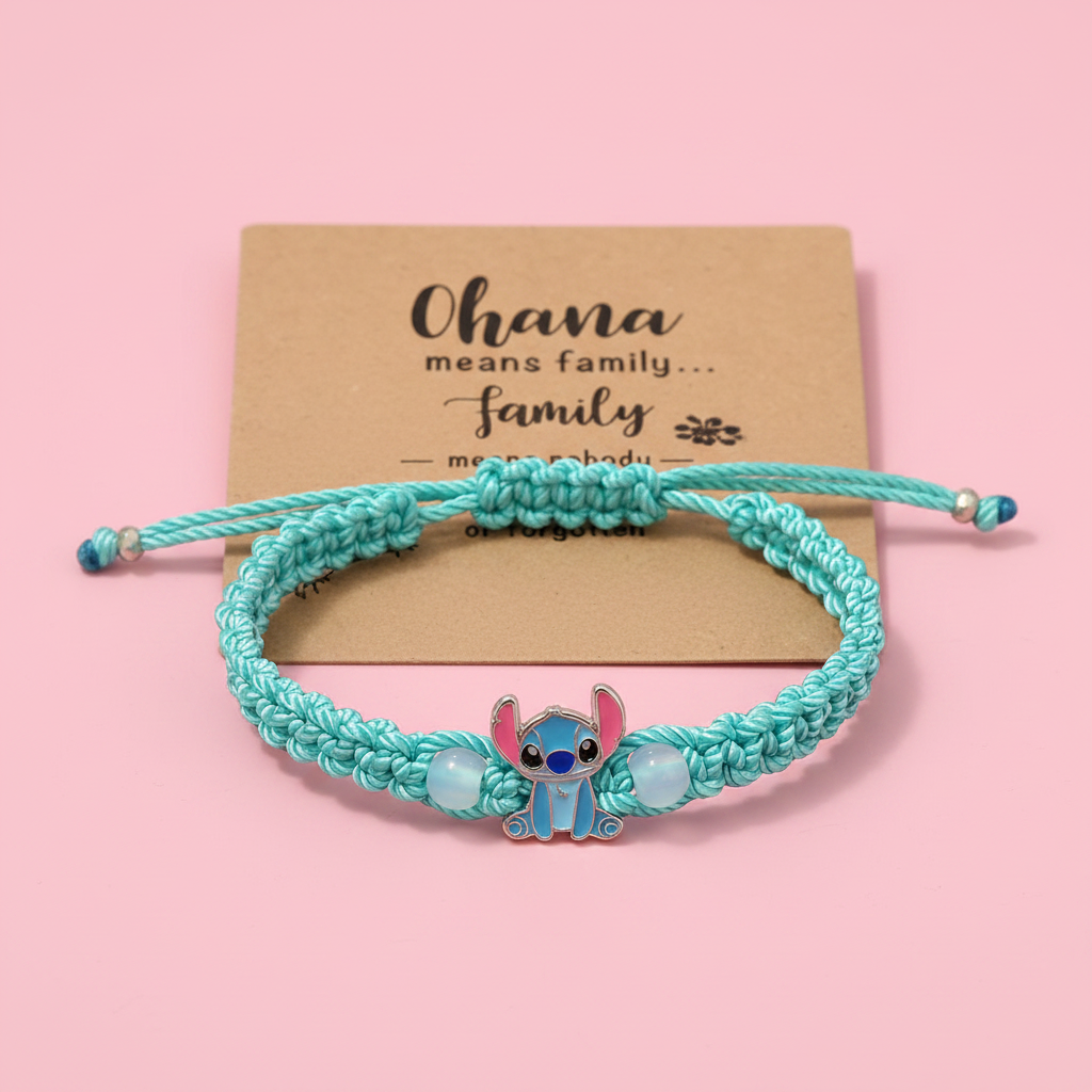 UNI-12436 - Turquoise Stitch Animal Ohana Means Family - Bracelet