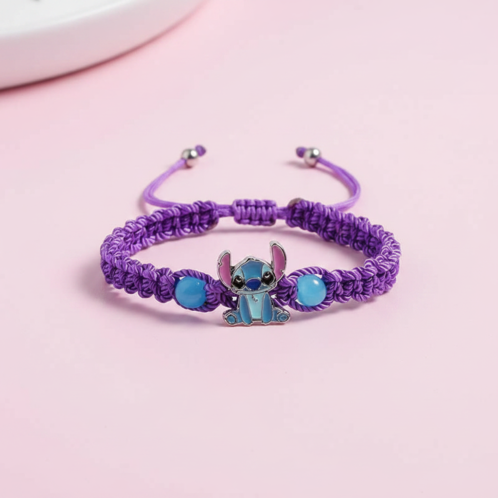 UNI-12435 - Purple Stitch Animal Ohana Means Family - Bracelet