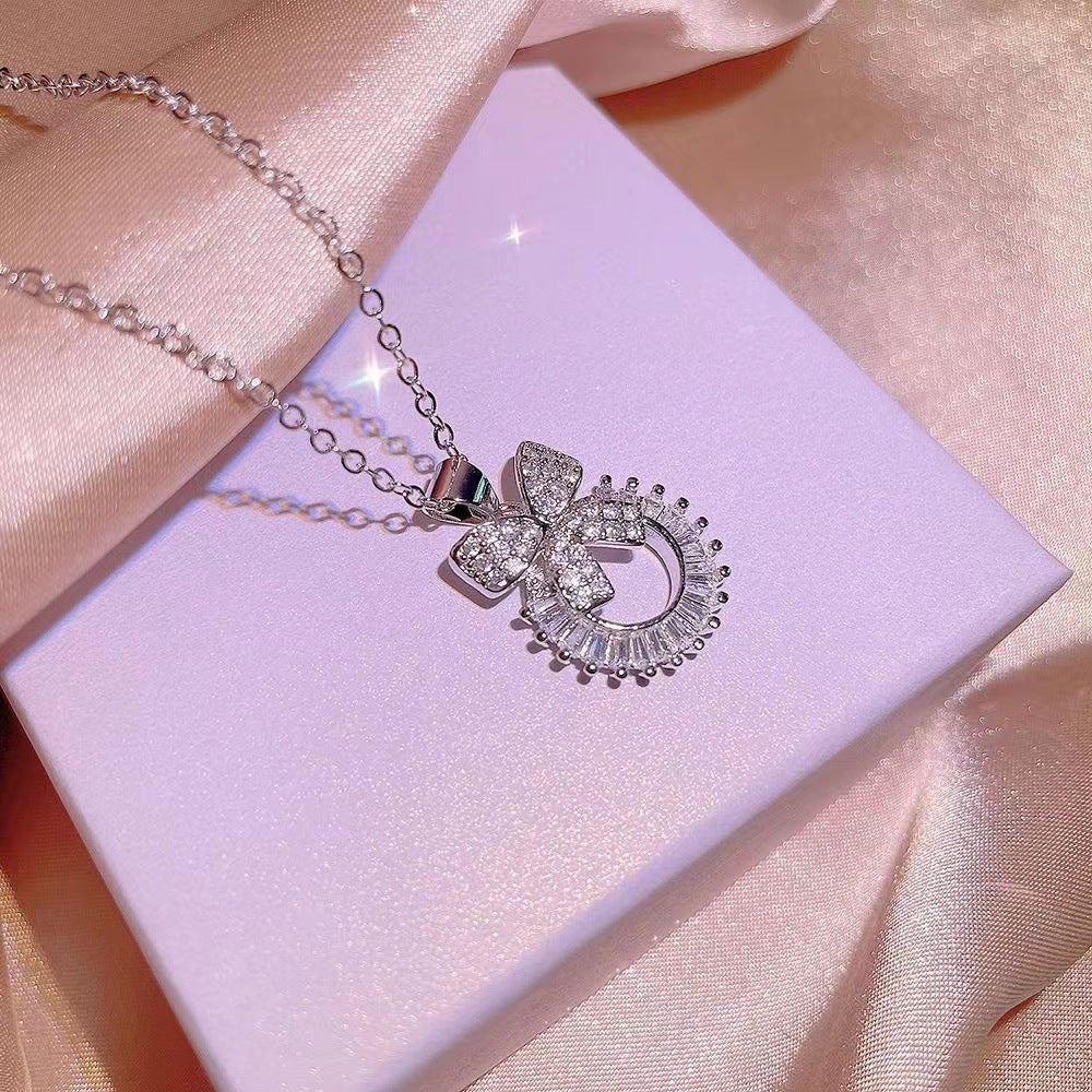 UNI-11037-2 - Flash Diamond Bow - Necklace