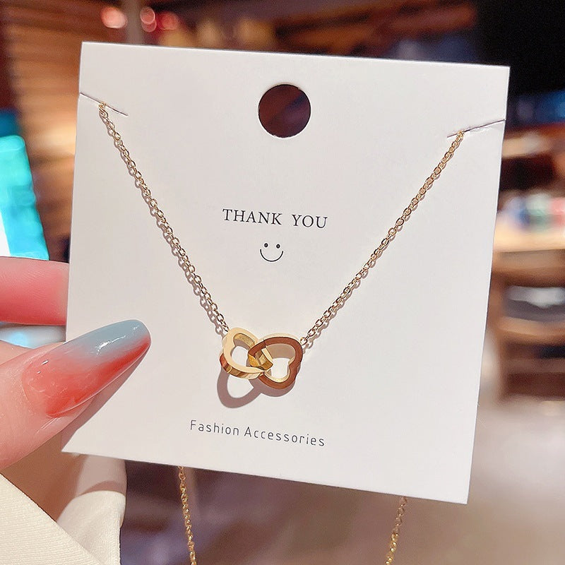 SS-11867 - Heart Interlocking   - Necklace