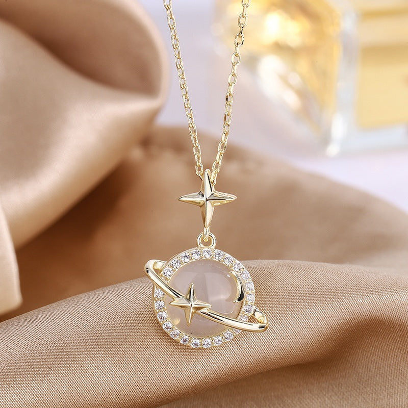 SS-11859 - Galaxy Planet Gold  - Necklace
