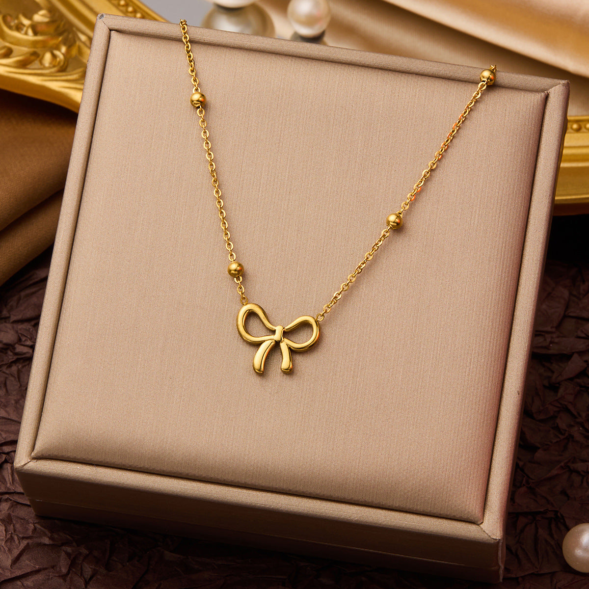 SS-10810 - Gold Bow - Necklace