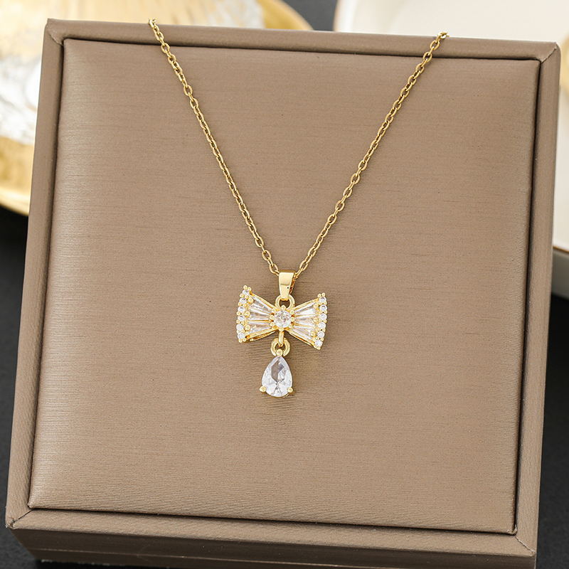 SS-11886  - Fancy Bow Gold    - Necklace