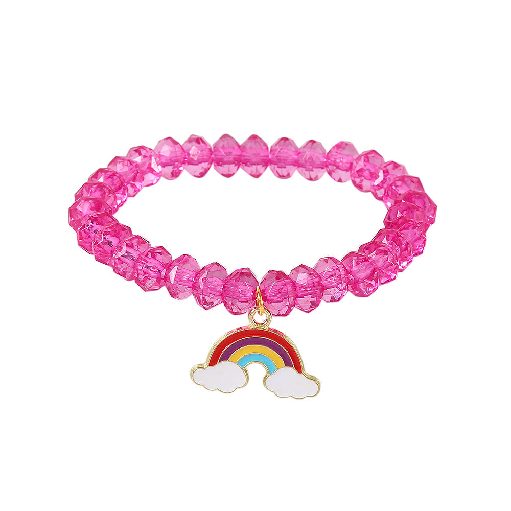 UNI-12441 -  Rainbow Hot Pink Beads - Bracelet