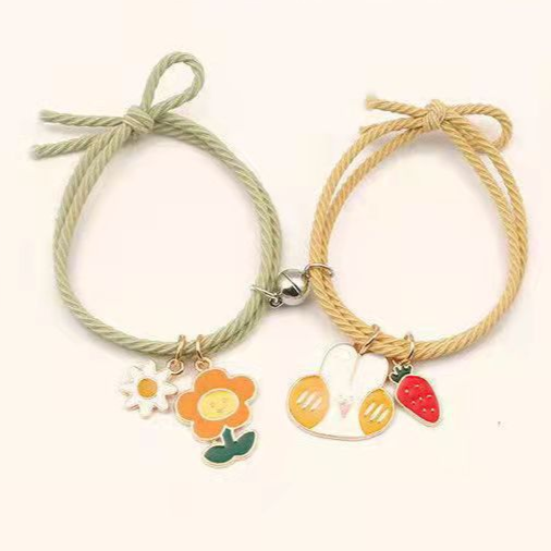 UNI-11785 - Flower & Bunny Face Green & Yellow - Bracelet