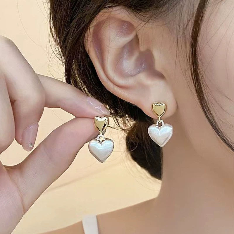 UNI-12251 - Gold & Pastel Heart - Earring