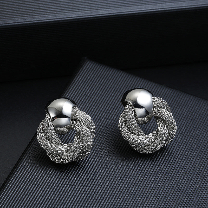 UNI-12378 - Silver Choker Chain - Earring