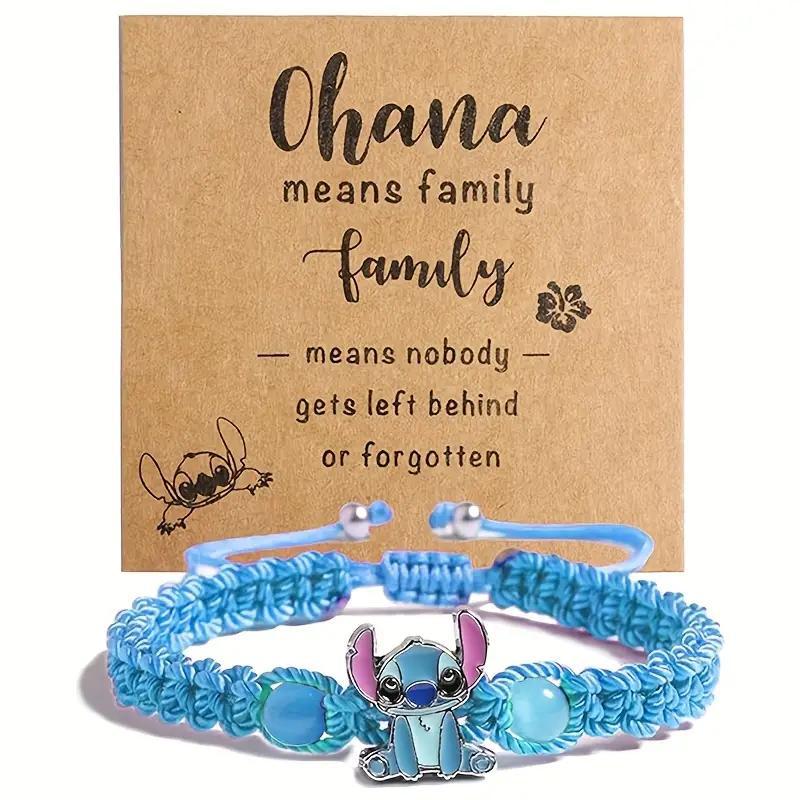 UNI-12432 - Light Blue Stitch Animal Ohana Means Family - Bracelet