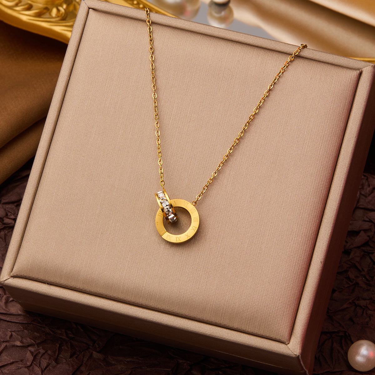 SS-10816 - Interlocking Roman Numeral  - Necklace