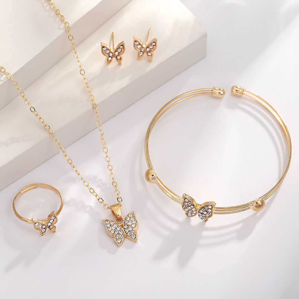 UNI-10553 - Blinky Butterfly Gold  - Jewelry Set