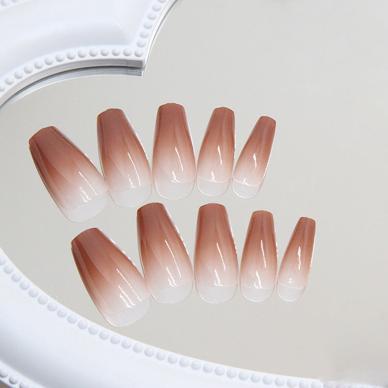 N-188 -  Leather Brown Color - Press On Nail Set Of 24