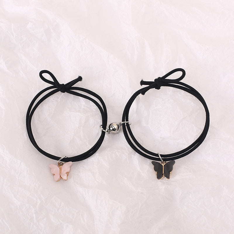UNI-11791 - Pink & Black Butterfly - Bracelet Set