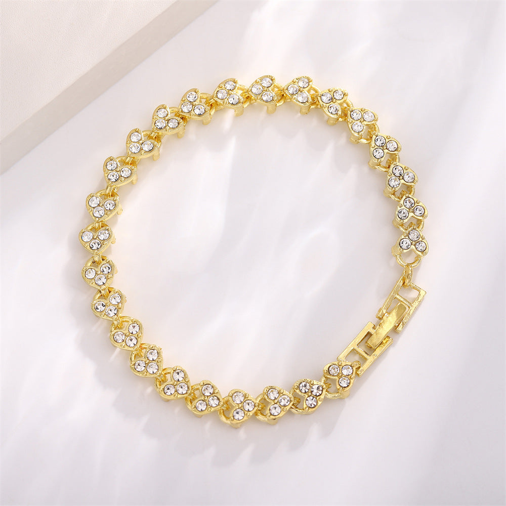 UNI-11294 - Gold Diamond Heart  - Bracelet