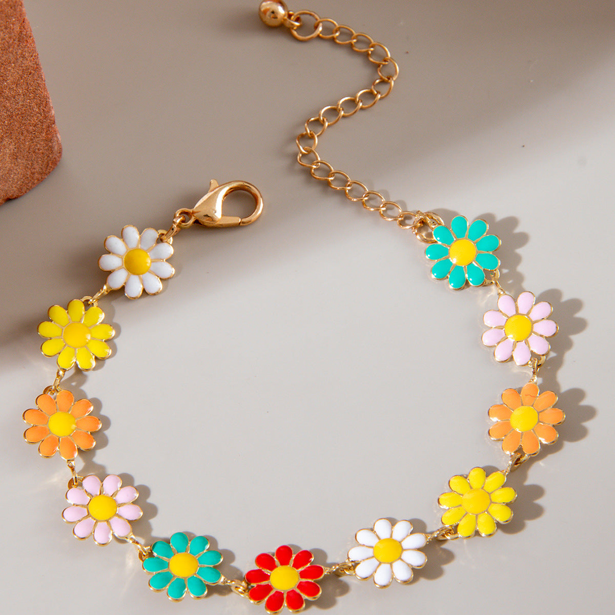 UNI-10787 - Daily Flowers Multi Colors Gold - Bracelet