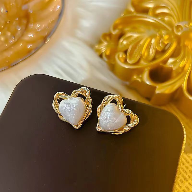 UNI-12258 - Pastel Glam Heart Gold - Earring