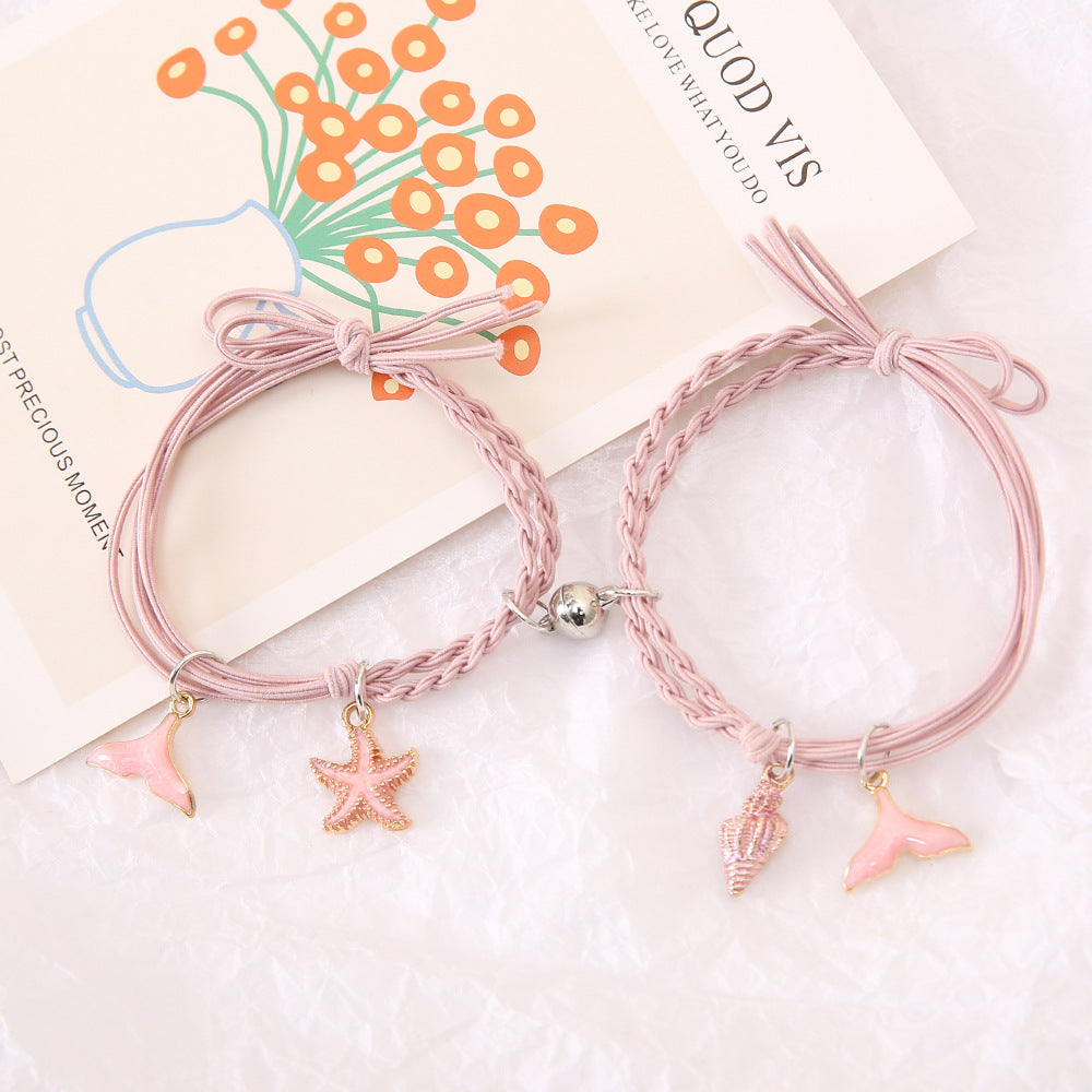 UNI-11807 - Mermaid Tail & Star Fish Pink - Bracelet Set