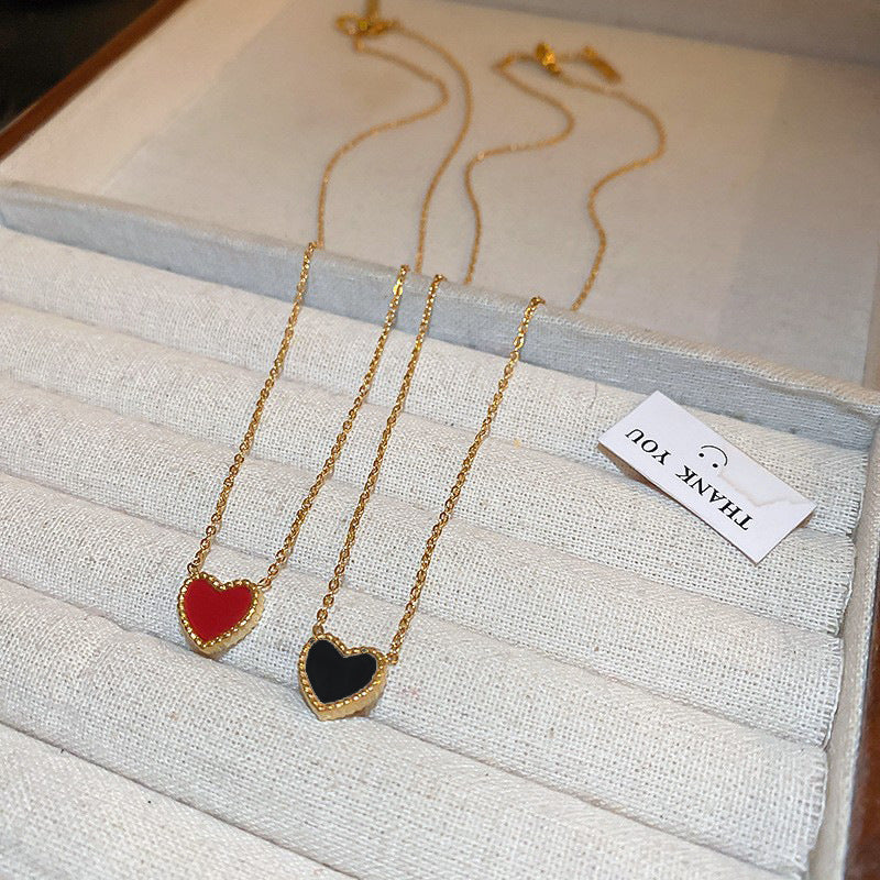 UNI-11843 - Red Heart Gold - Necklace