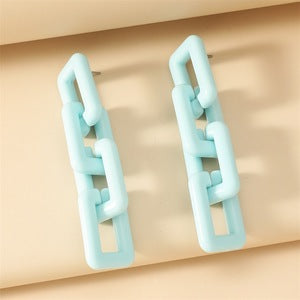 UNI-10965 - Blue Chunky Chain - Earring