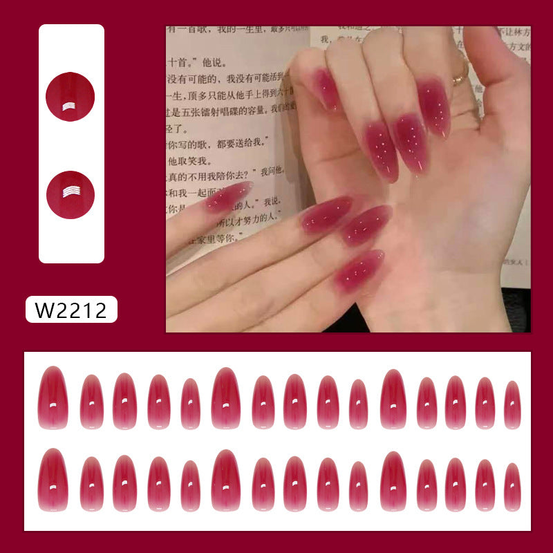 N-481 -  Rose Pink - Press On Nail Set Of 24 - Free 24 Pcs Sticker Sheet Included