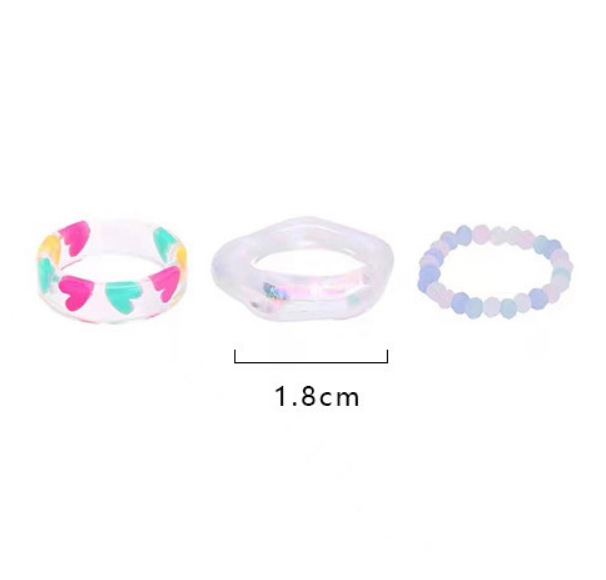 UNI-10174 - Multi Heart  - Ring Set of 3