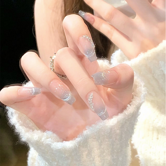 N-182 - Crystals Sparkles  - Press On Nail Set Of 24