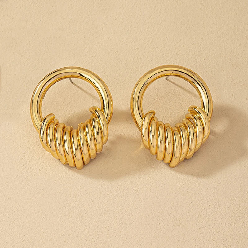 UNI-11007 - Foiled Gold Rings  - Earrings