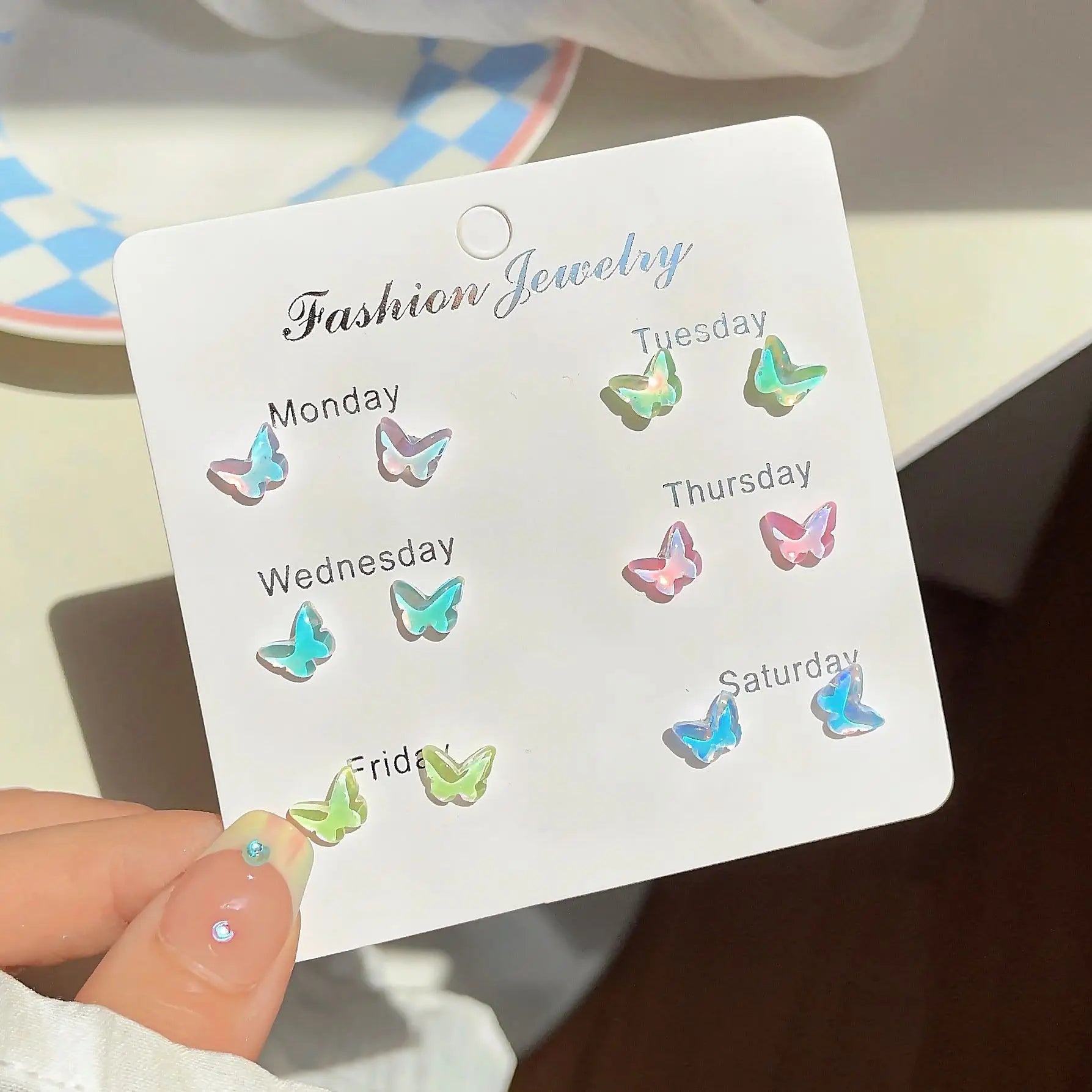 UNI-11569 - Watercolor Butterfly - Ear Studs Set Of 6