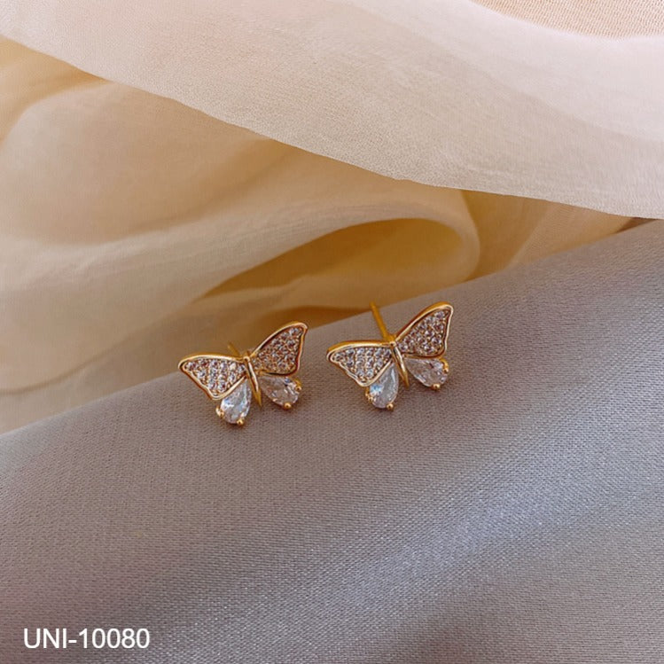 UNI-10080 - Diamond Butterfly Gold - Earring