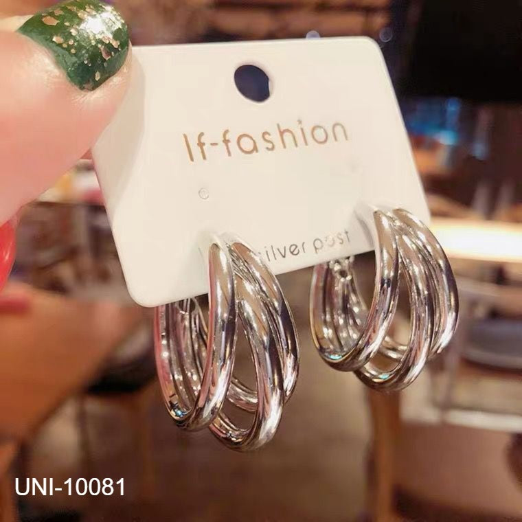 UNI-10081 - Gold & Silver Hoop - Earring