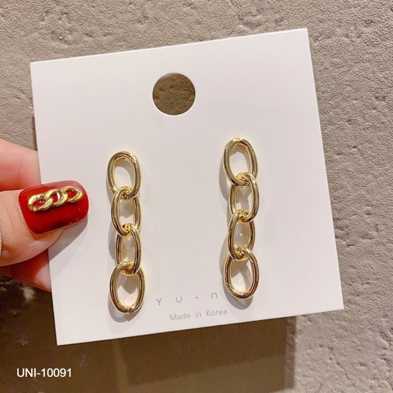 UNI-10091 -  Classy Chain Gold - Earring Style 1