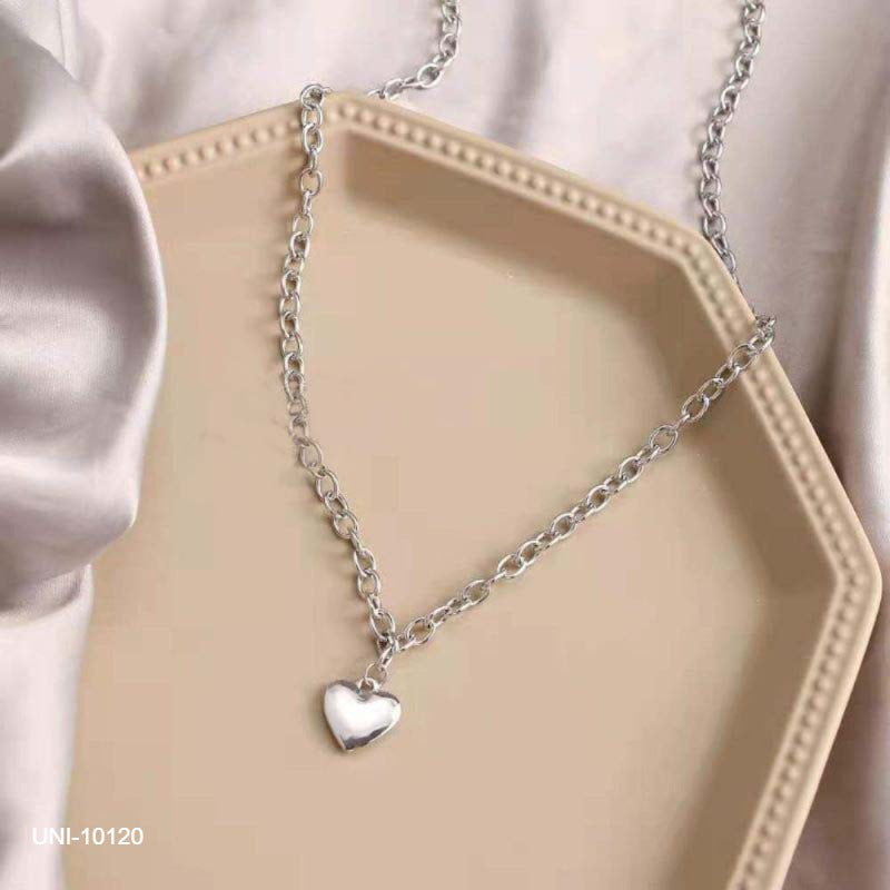 UNI-10120 - Silver Foiled Heart  - Necklace