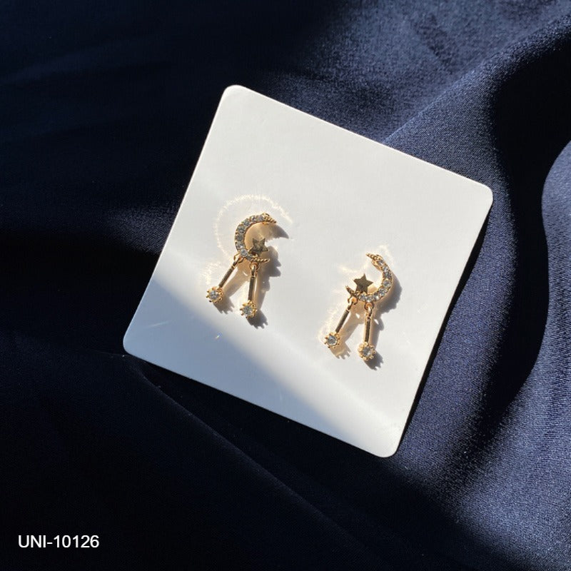 UNI-10126 - Blinky Moon & Star Gold Foil - Earring (DISCONTINUED)