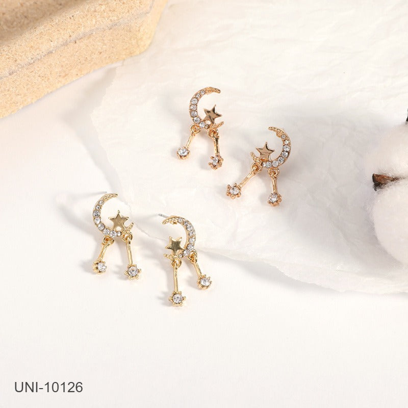 UNI-10126 - Blinky Moon & Star Gold Foil - Earring (DISCONTINUED)