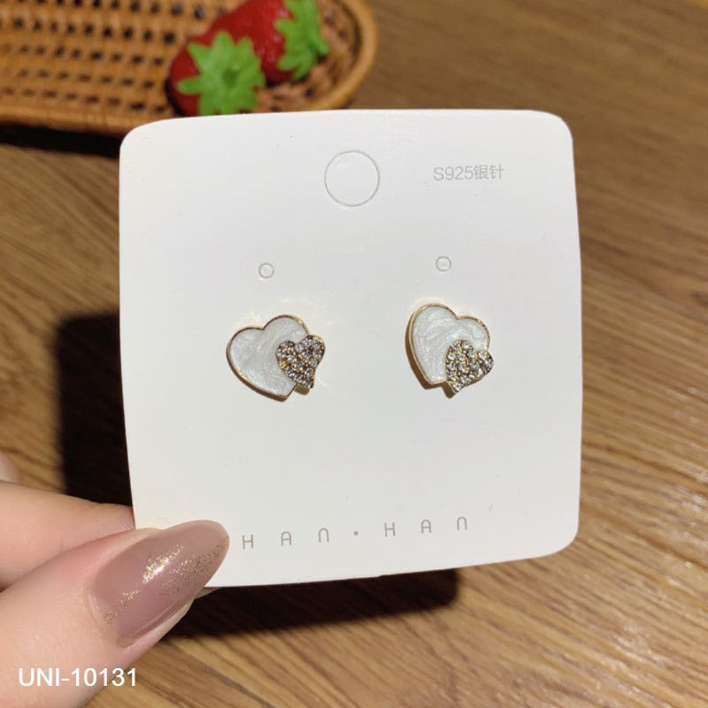 UNI-10131 - Diamonds Heart Gold - Earring
