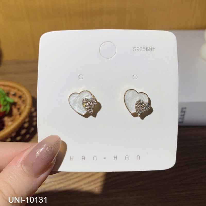 UNI-10131 - Diamonds Heart Gold - Earring
