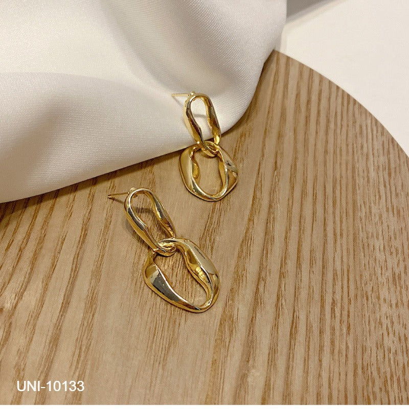 UNI-10133 - Fancy Hoop Gold Foiled  - Earring
