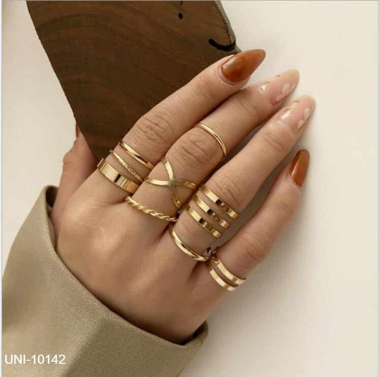 UNI-10142  - Classy Foiled - Ring Set of 7