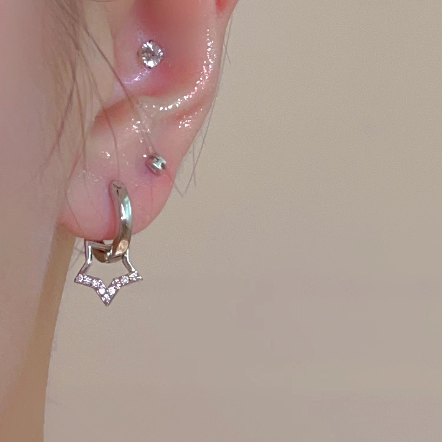 UNI-10022 -Silver Star - Earring