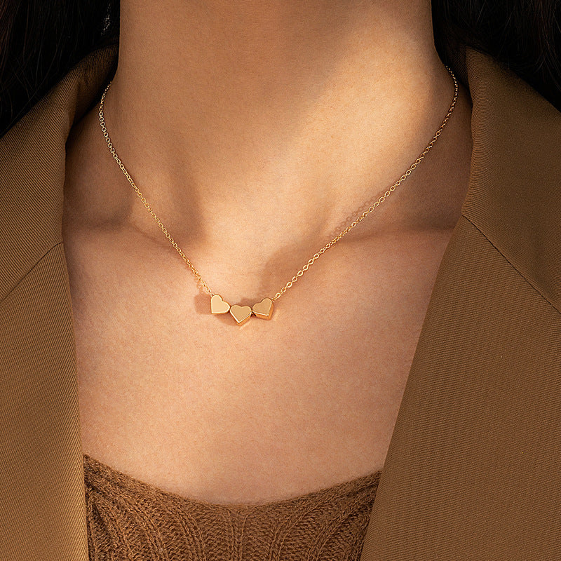 UNI-10151 - Mini Gold Hearts - Necklace
