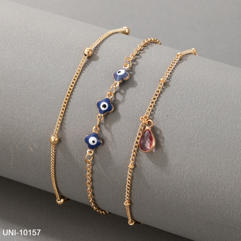 UNI-10157 - Eye Eye Stone Gold  - Bracelet Set Of 3