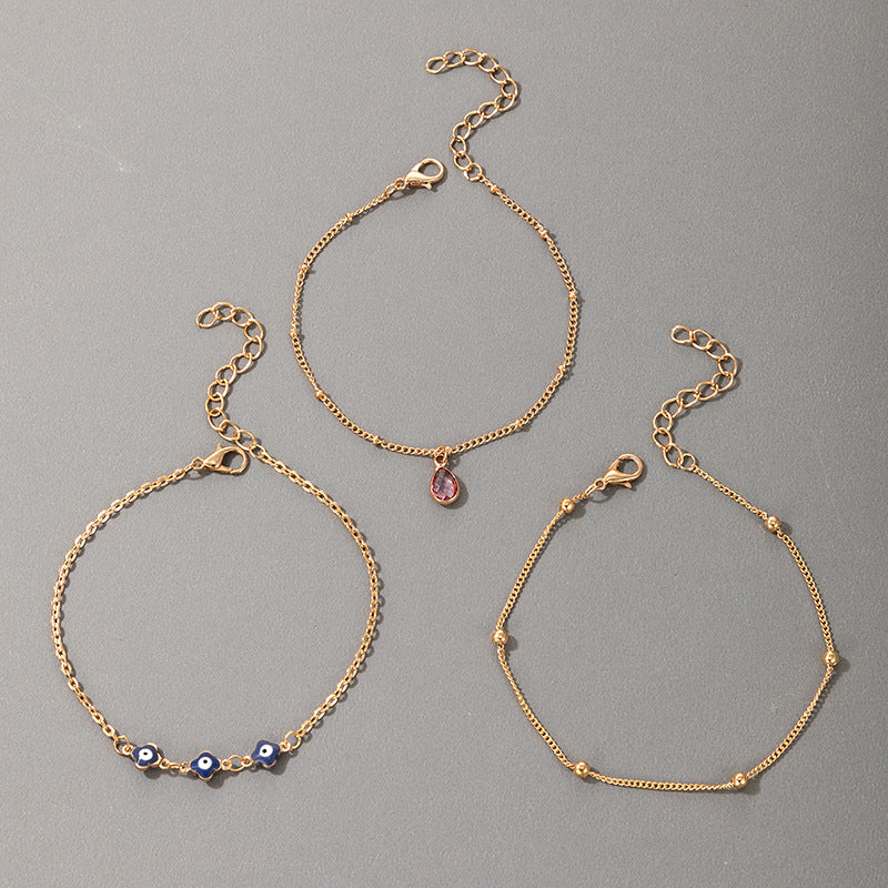 UNI-10157 - Eye Eye Stone Gold  - Bracelet Set Of 3