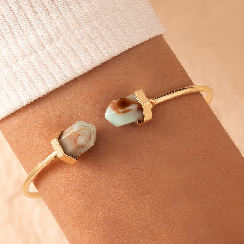 UNI-10158 - Natural Stone Gold  - Bracelet