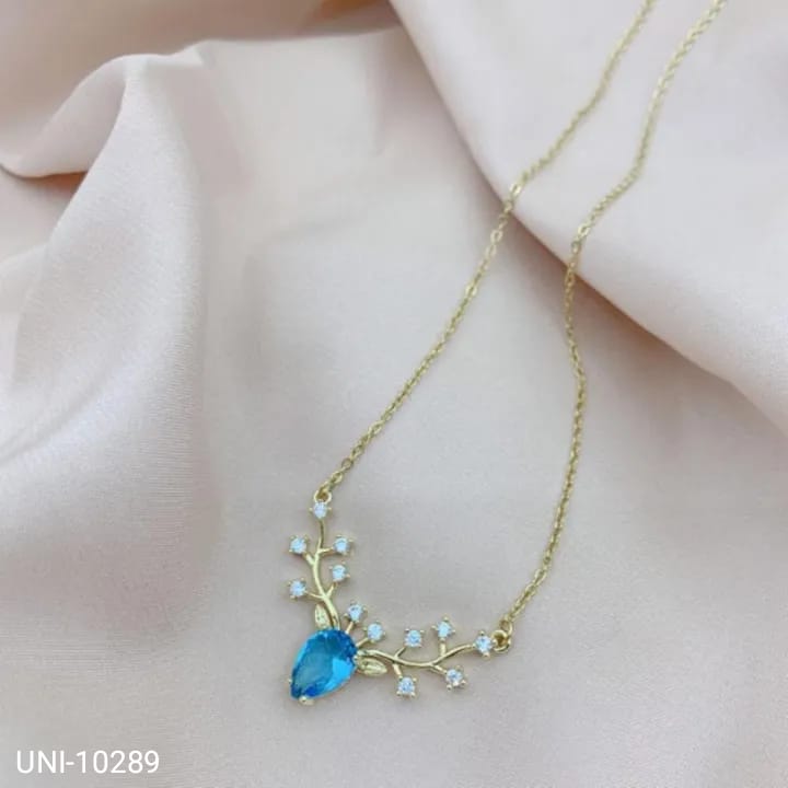 UNI-10289 -  Blue Diamond Deer Gold - Necklace