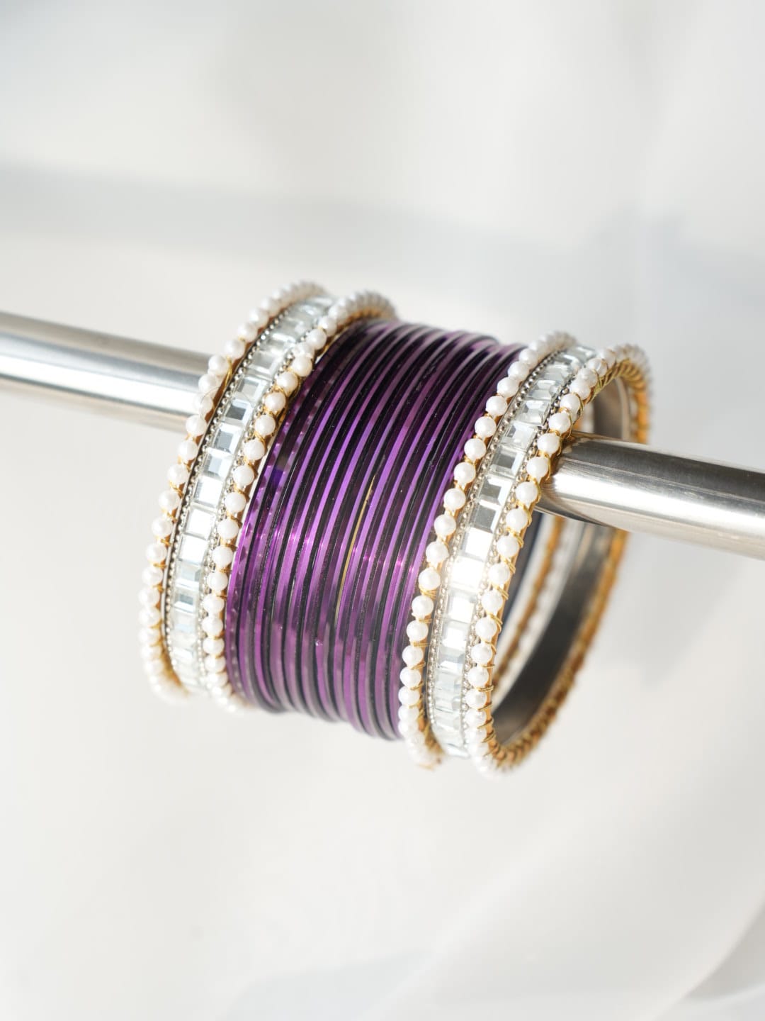 CH-50 - Classy Deep Purple Blue Bangles  - Choorian Set